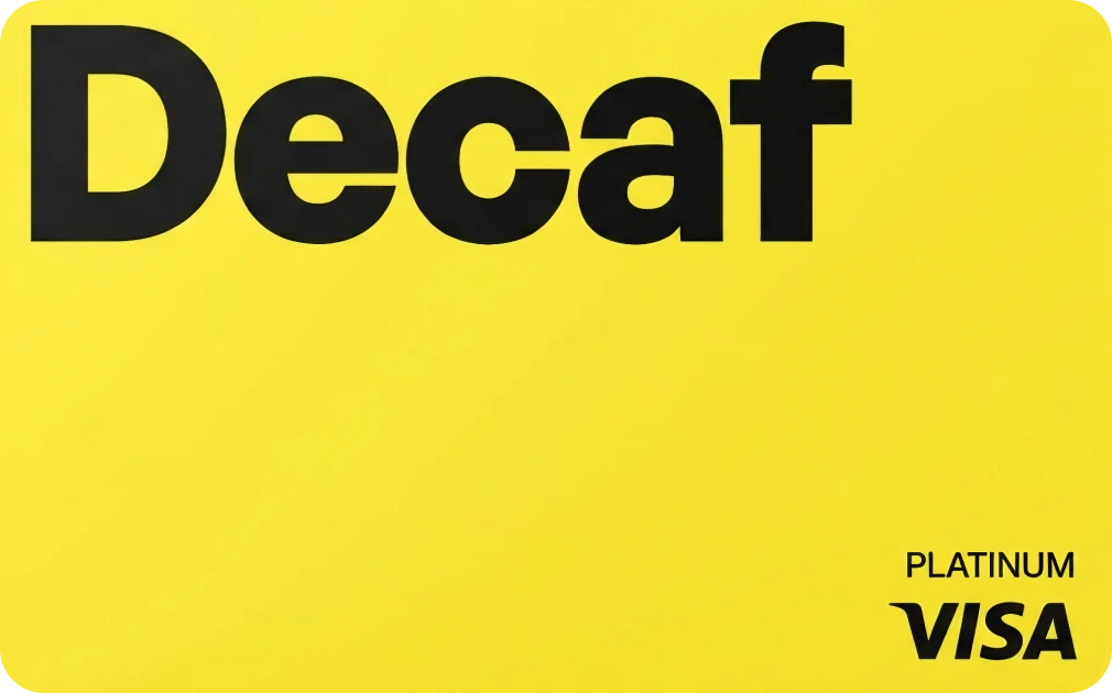 Decaf Card Virtual Visa 卡面